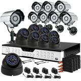 16CH Commercial Surveillance Camera System 8 Bullet+8 Dome Sony