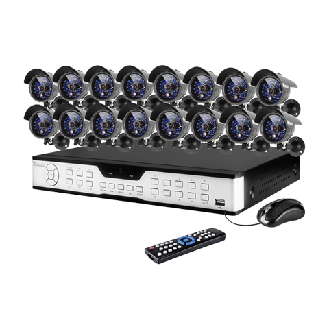 16 Channel DVR Black CCD Security Camera Monitoring System